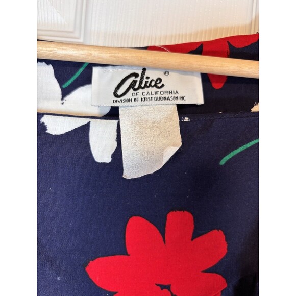 Vtg Alice of California Blue Floral Sleeveless Dress Pockets Small - Picture 6 of 6